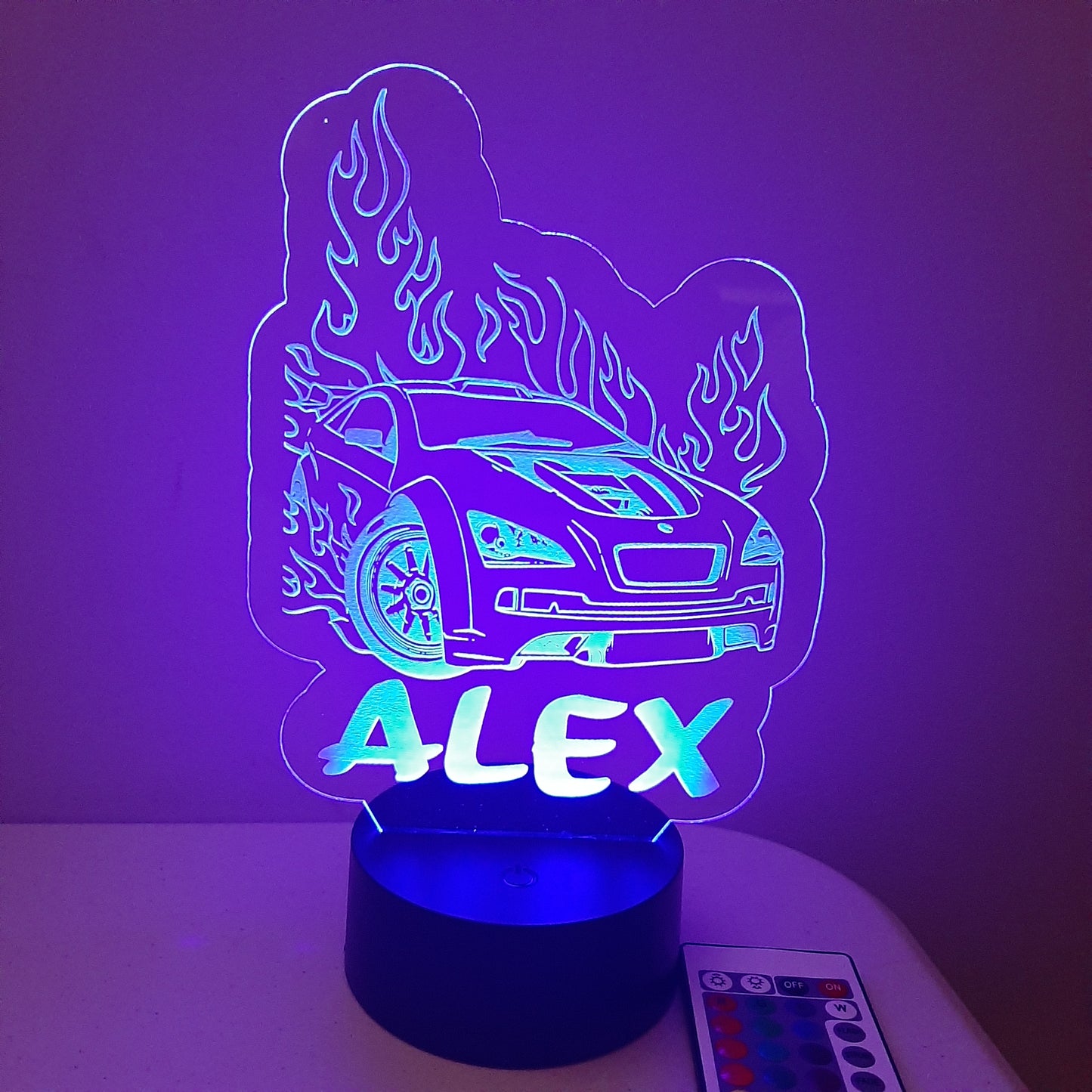 Personalized Race Car Night Light Sign