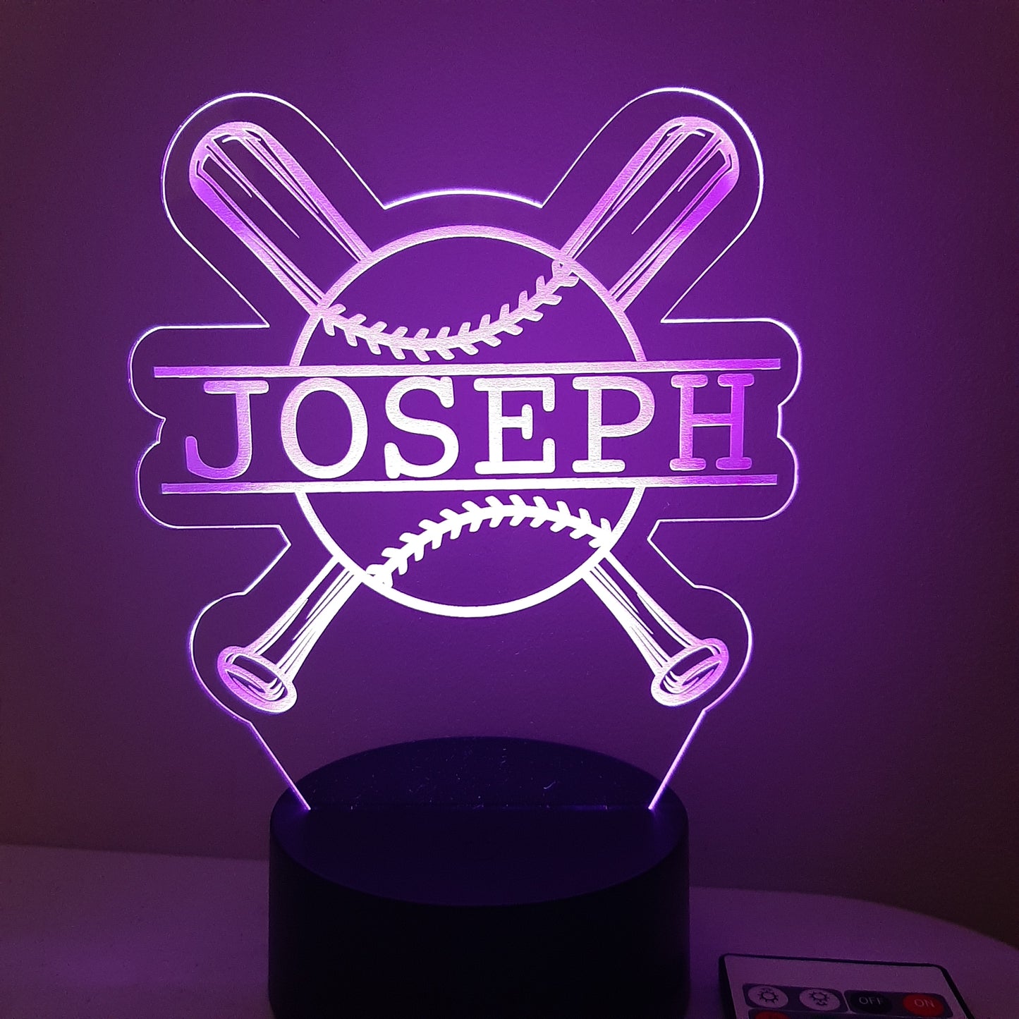 Personalized Baseball LED Night Light Sign
