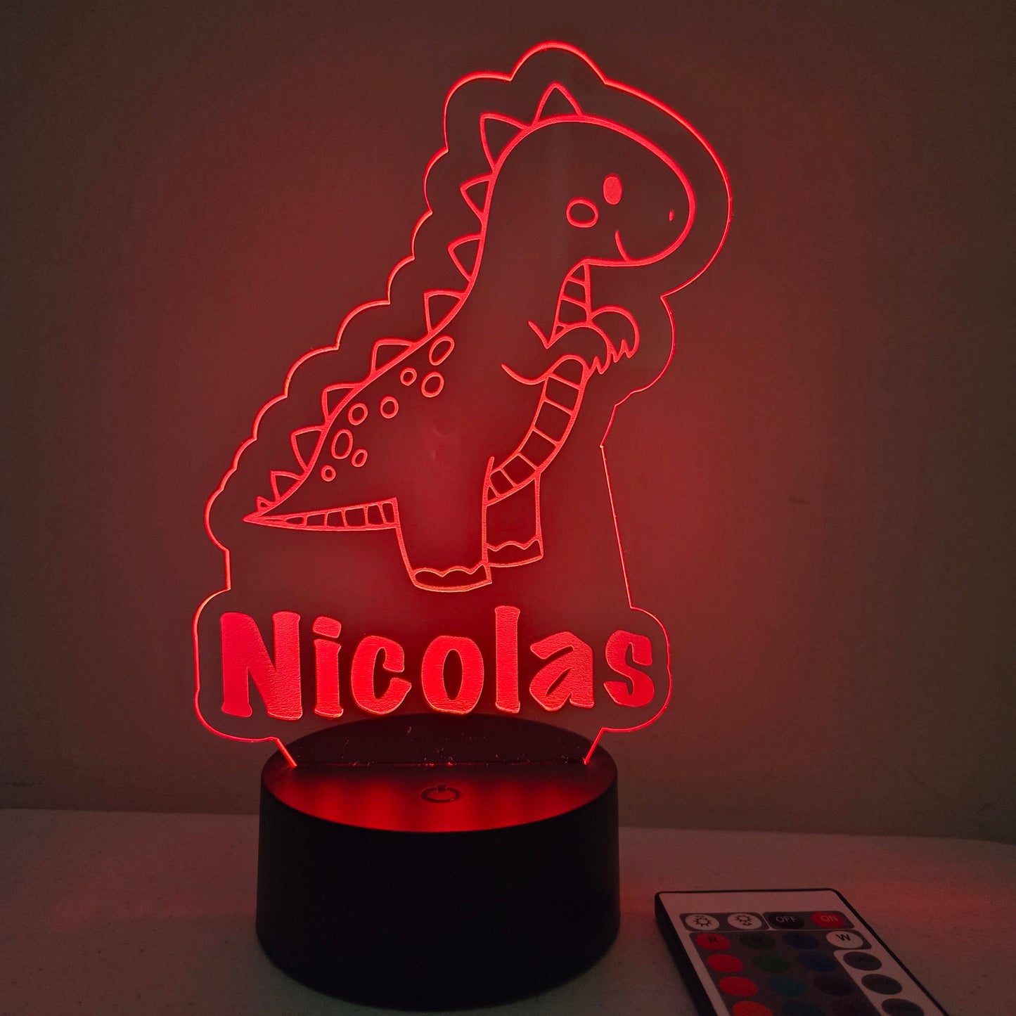 Personalized Dinosaur LED Night Light Sign