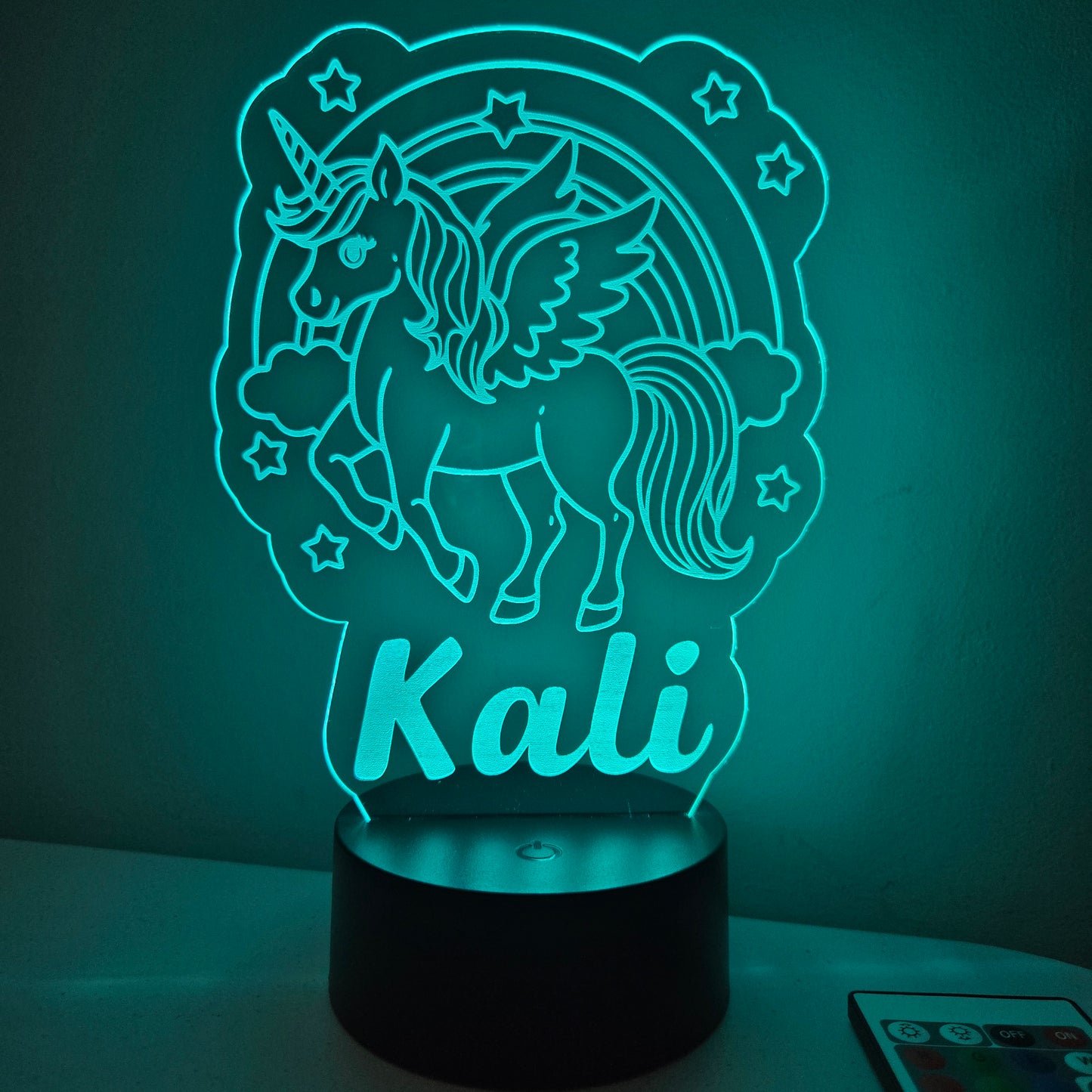 Personalized Rainbow Unicorn LED Night Light Sign