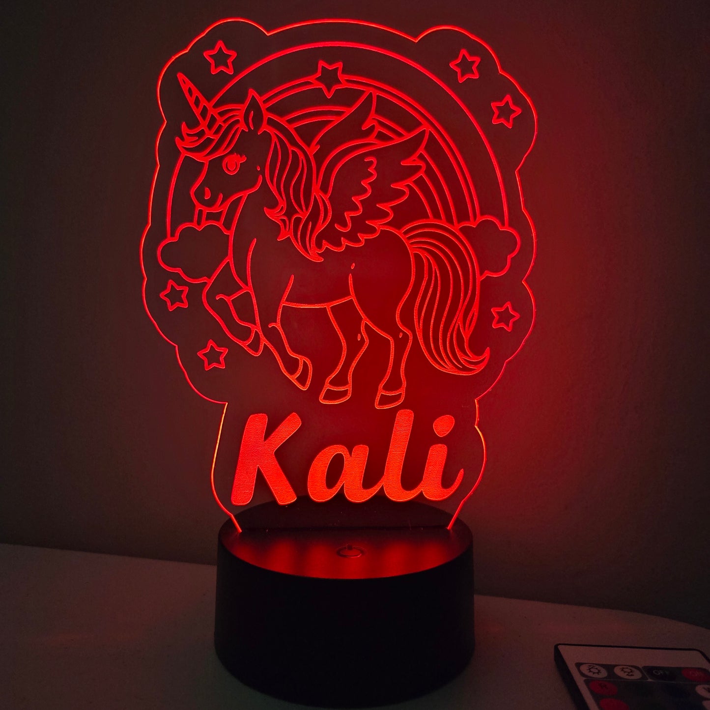 Personalized Rainbow Unicorn LED Night Light Sign