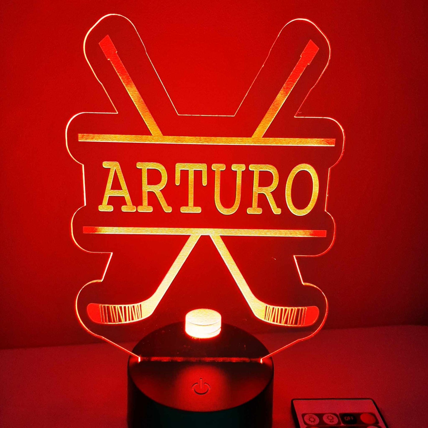 Personalized Hockey LED Night Light Sign