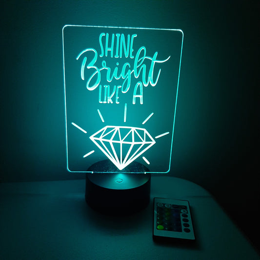 Shine Bright Like a Diamond LED Night Light Sign