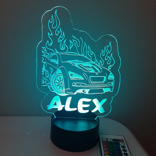 Personalized Race Car Night Light Sign