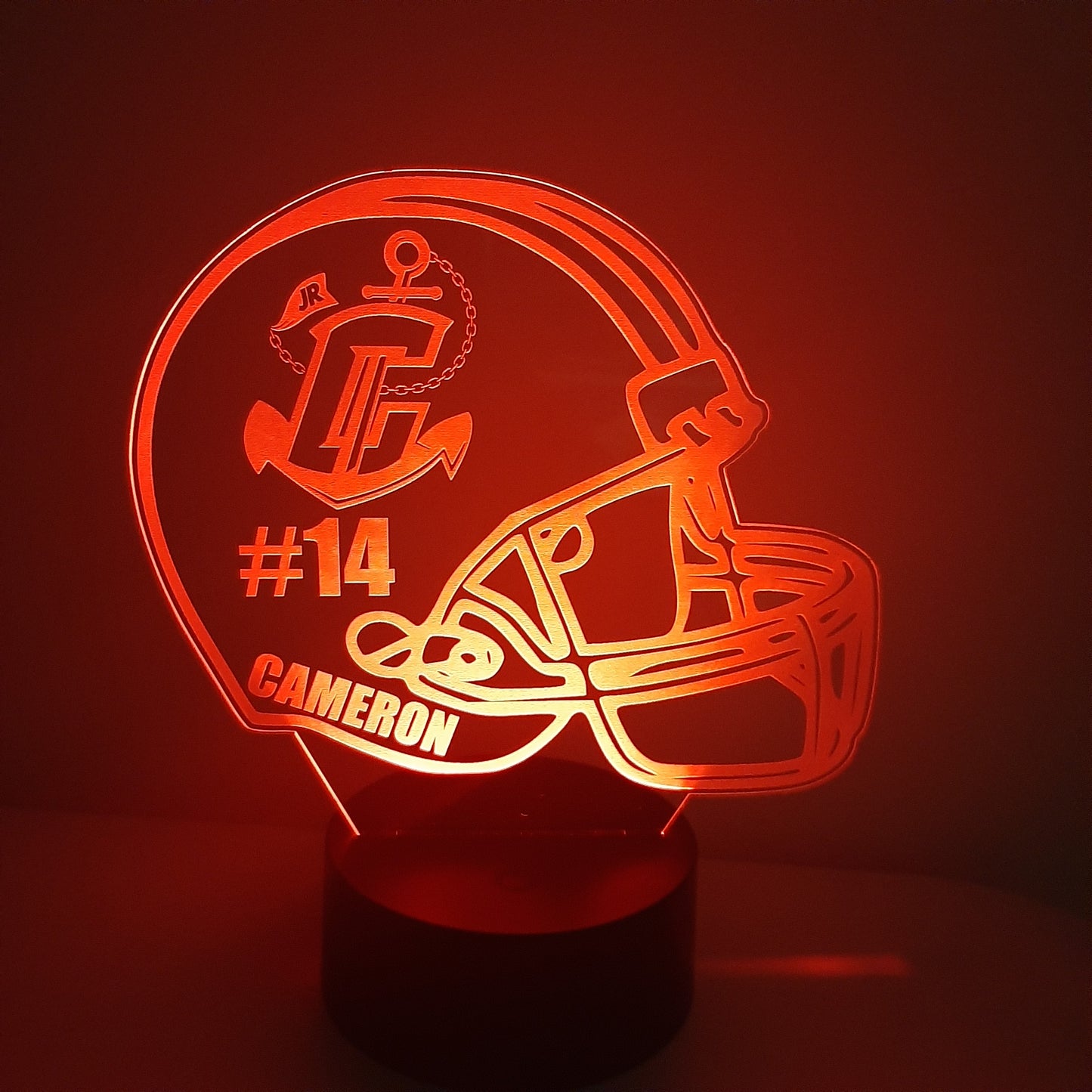 Personalized Football Helmet Night Light Sign