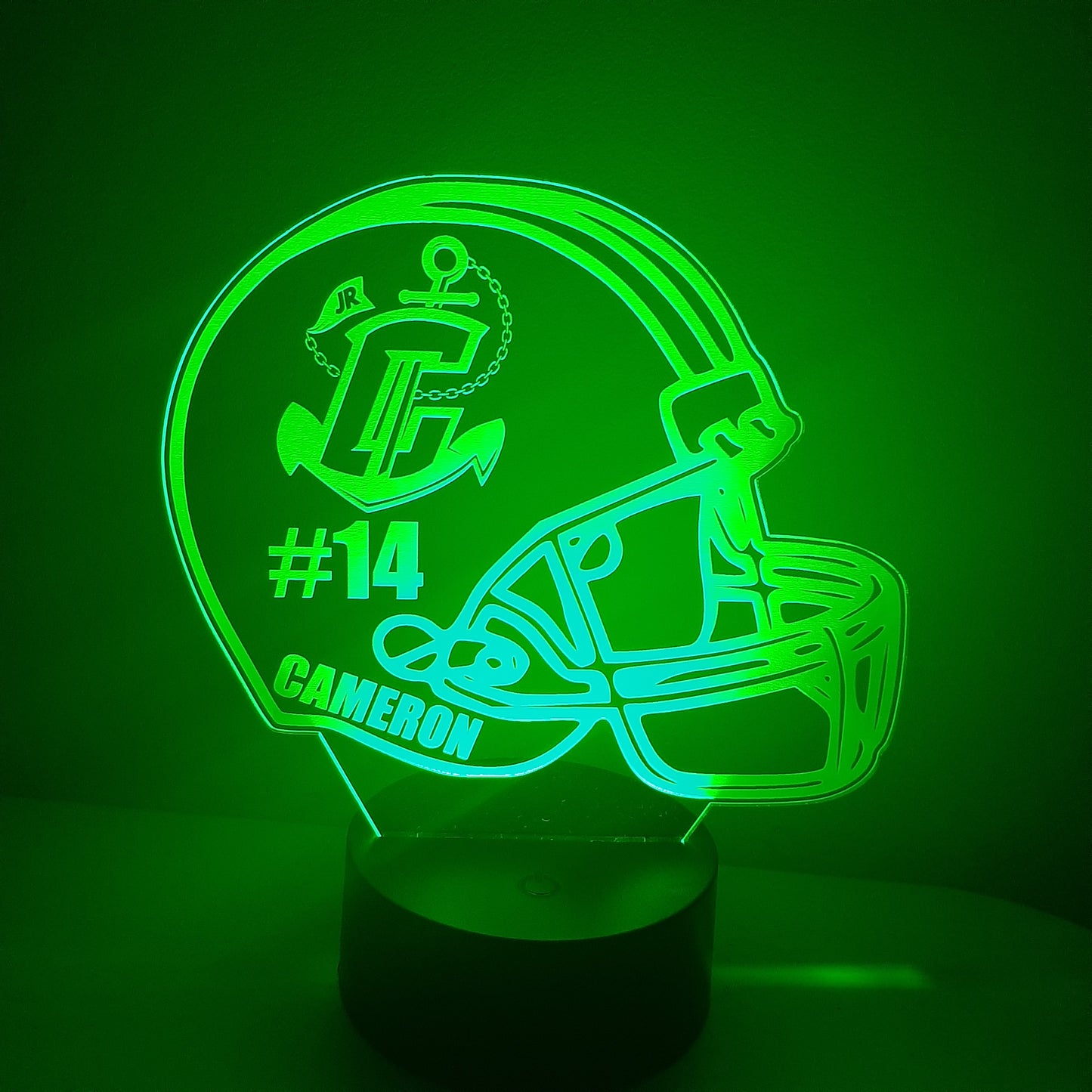 Personalized Football Helmet Night Light Sign