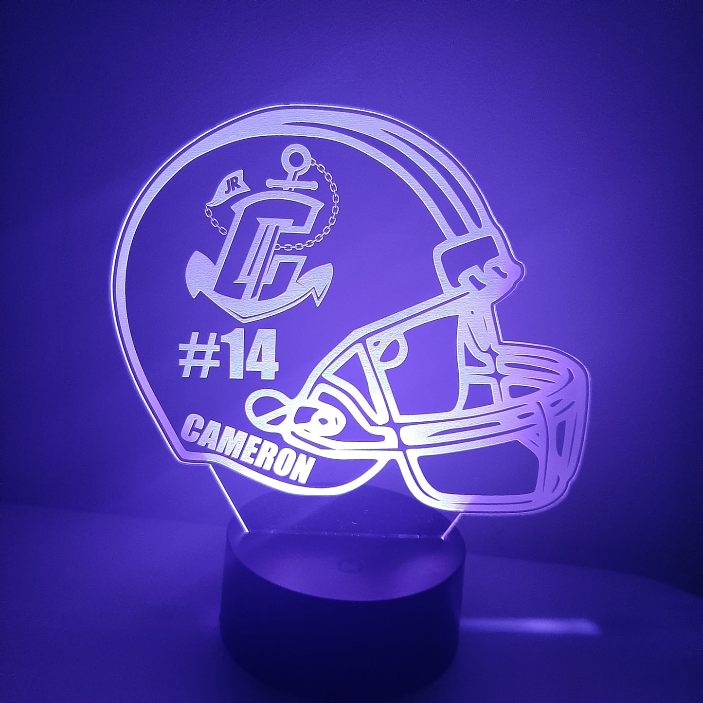 Personalized Football Helmet Night Light Sign