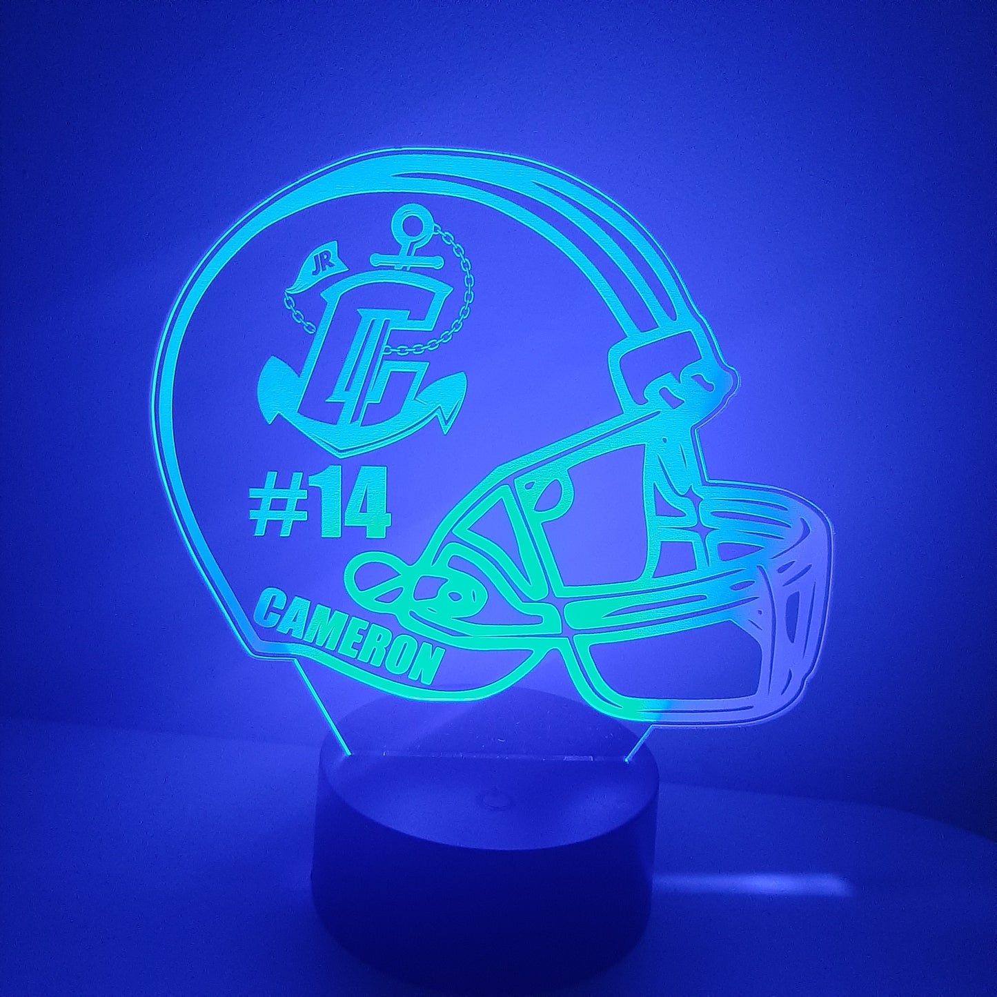 Personalized Football Helmet Night Light Sign