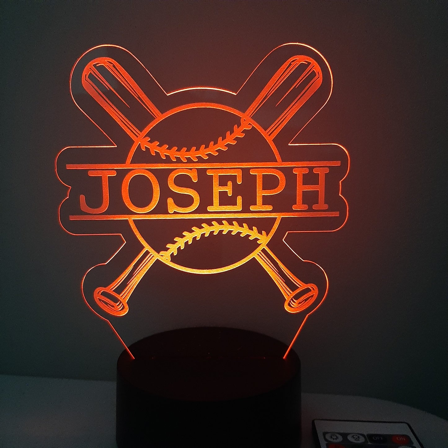 Personalized Baseball LED Night Light Sign