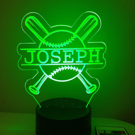 Personalized Baseball LED Night Light Sign