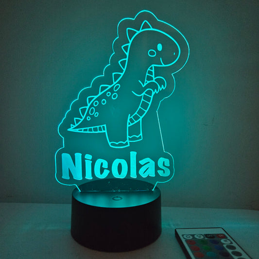 Personalized Dinosaur LED Night Light Sign