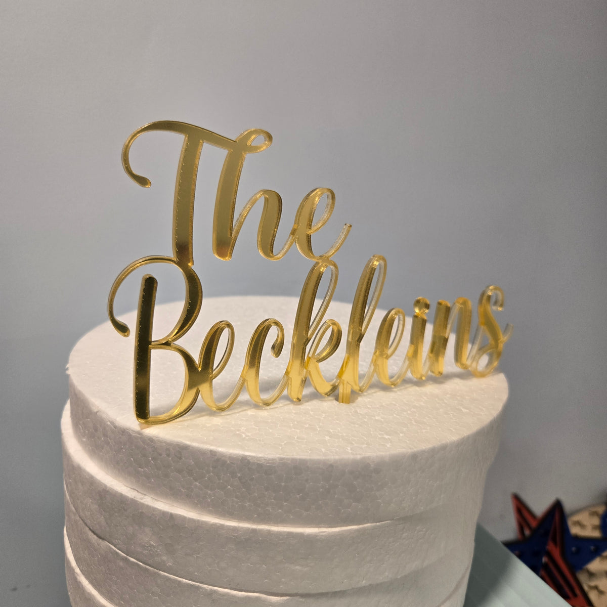 Wedding Cake Topper with Couple's Last Name