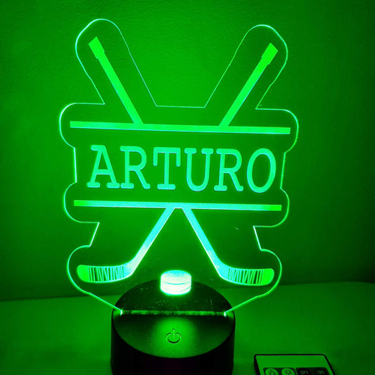 Personalized Hockey LED Night Light Sign