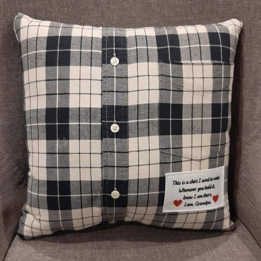 MEMORY or KEEPSAKE PILLOW made from your loved ones clothing